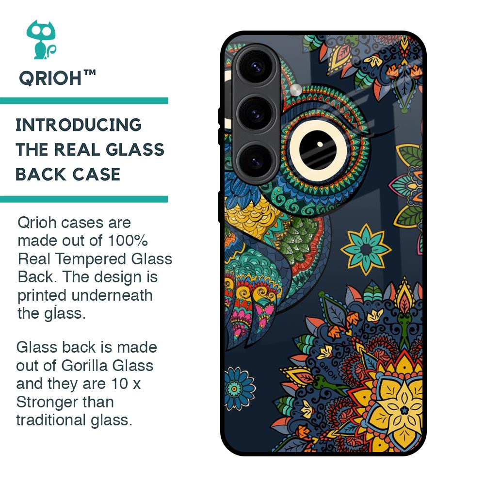 Owl Art Glass Case for Samsung Galaxy S24 5G