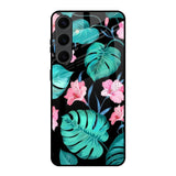 Tropical Leaves & Pink Flowers Samsung Galaxy S24 Plus 5G Glass Back Cover Online