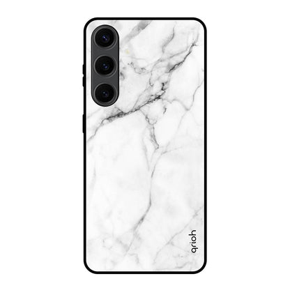 Modern White Marble Samsung Galaxy S24 Plus 5G Glass Back Cover Online
