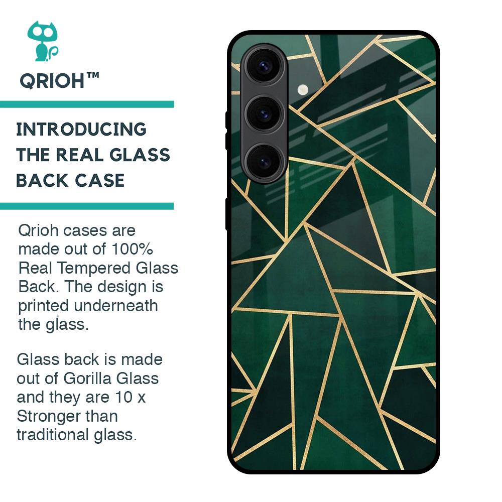 Abstract Green Glass Case For Samsung Galaxy S24 Plus 5G