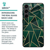 Abstract Green Glass Case For Samsung Galaxy S24 Plus 5G