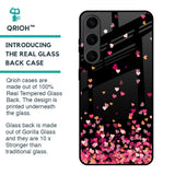 Heart Rain Fall Glass Case For Samsung Galaxy S24 Plus 5G