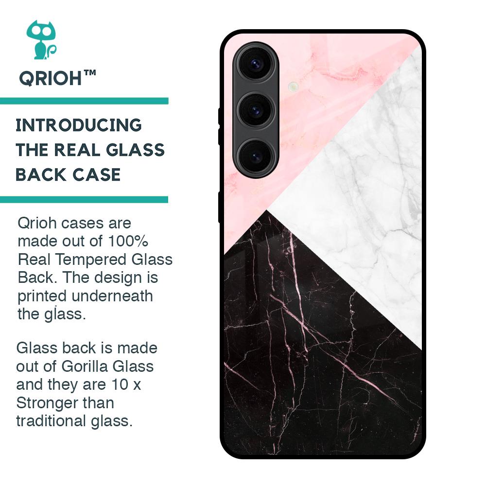 Marble Collage Art Glass Case For Samsung Galaxy S24 Plus 5G