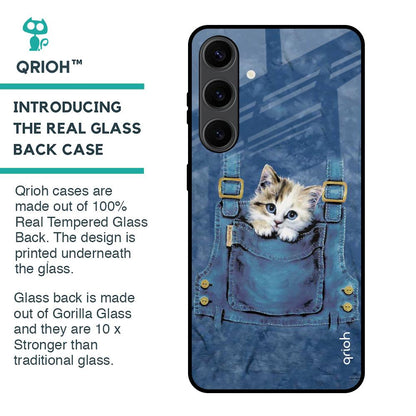 Kitty In Pocket Glass Case For Samsung Galaxy S24 Plus 5G