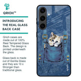 Kitty In Pocket Glass Case For Samsung Galaxy S24 Plus 5G