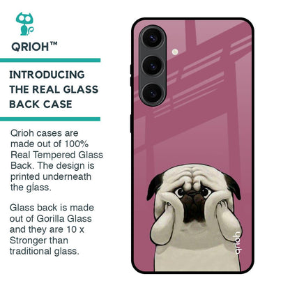 Funny Pug Face Glass Case For Samsung Galaxy S24 Plus 5G