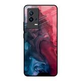 Blue & Red Smoke IQOO 8 5G Glass Back Cover Online