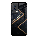 Sleek Golden & Navy IQOO 8 5G Glass Back Cover Online