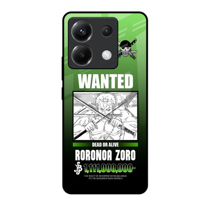 Zoro Wanted Poco X6 5G Glass Back Cover Online