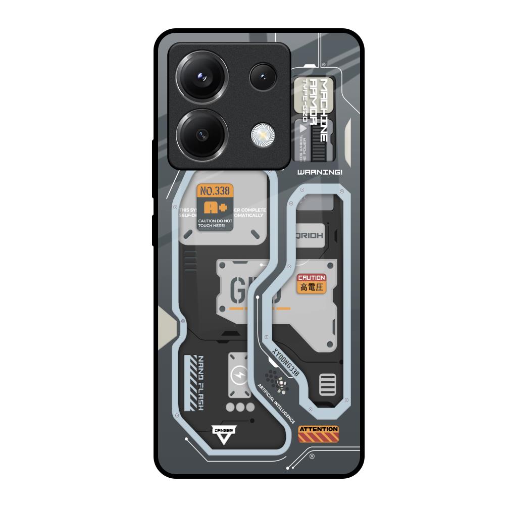 Retro Futuristic Poco X6 5G Glass Back Cover Online