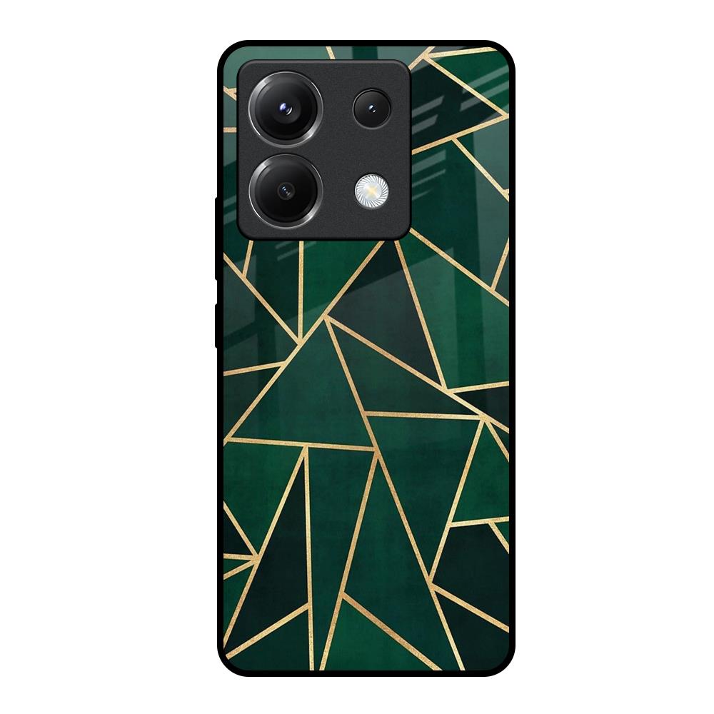 Abstract Green Poco X6 5G Glass Back Cover Online