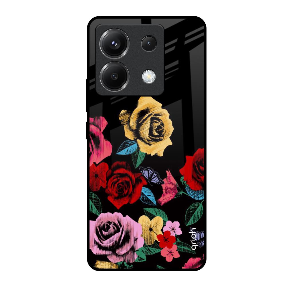 Floral Decorative Poco X6 5G Glass Back Cover Online