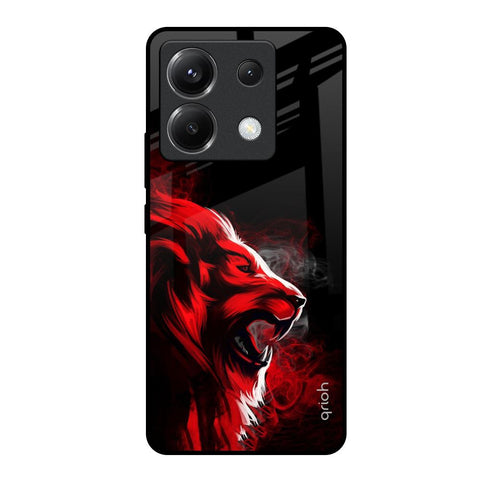Red Angry Lion Poco X6 5G Glass Back Cover Online