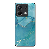 Blue Golden Glitter Poco X6 5G Glass Back Cover Online
