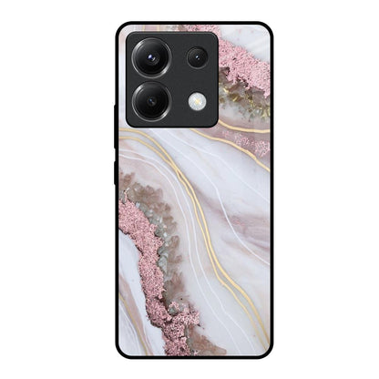 Pink & Gold Gllitter Marble Poco X6 5G Glass Back Cover Online