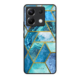 Turquoise Geometrical Marble Poco X6 5G Glass Back Cover Online