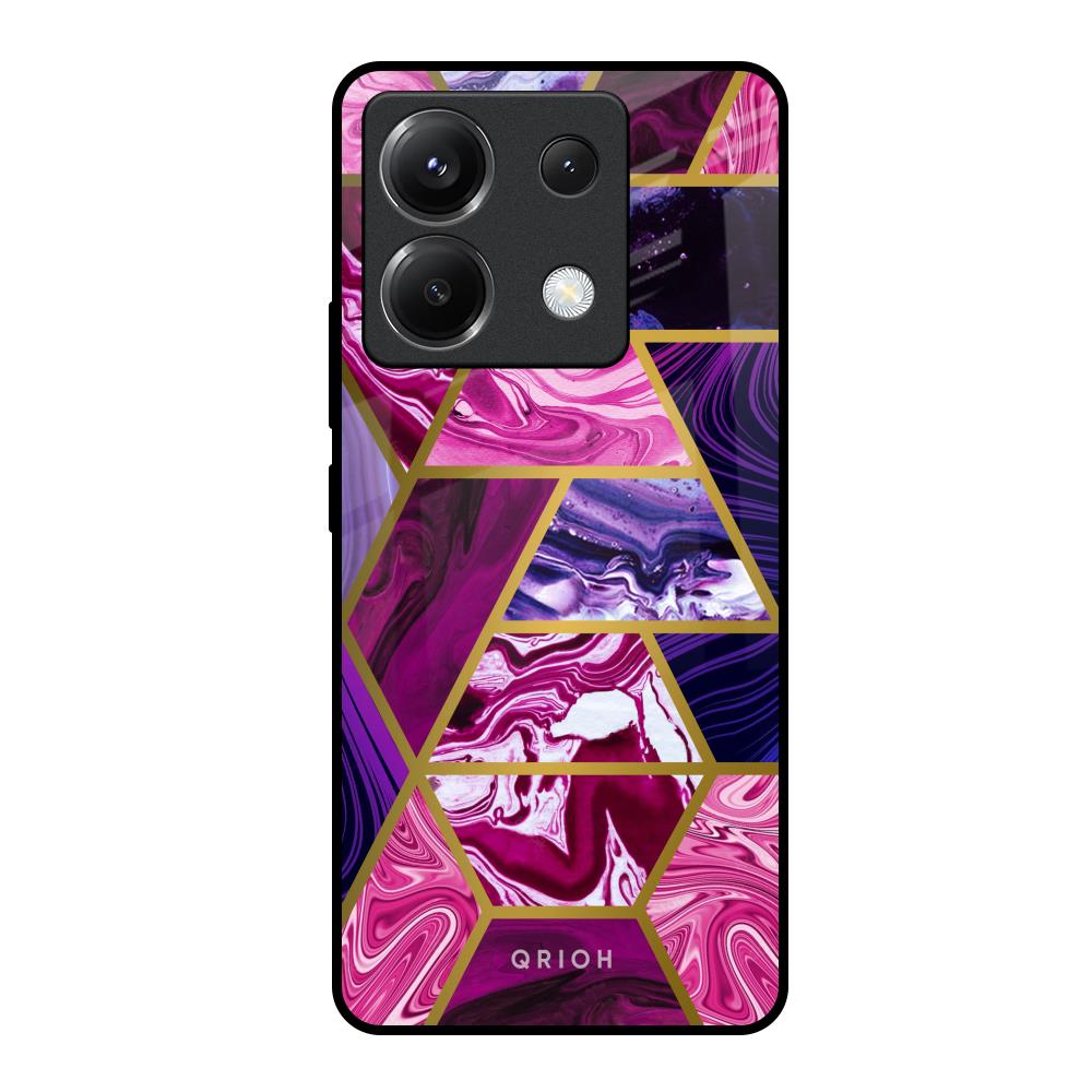 Electroplated Geometric Marble Poco X6 5G Glass Back Cover Online