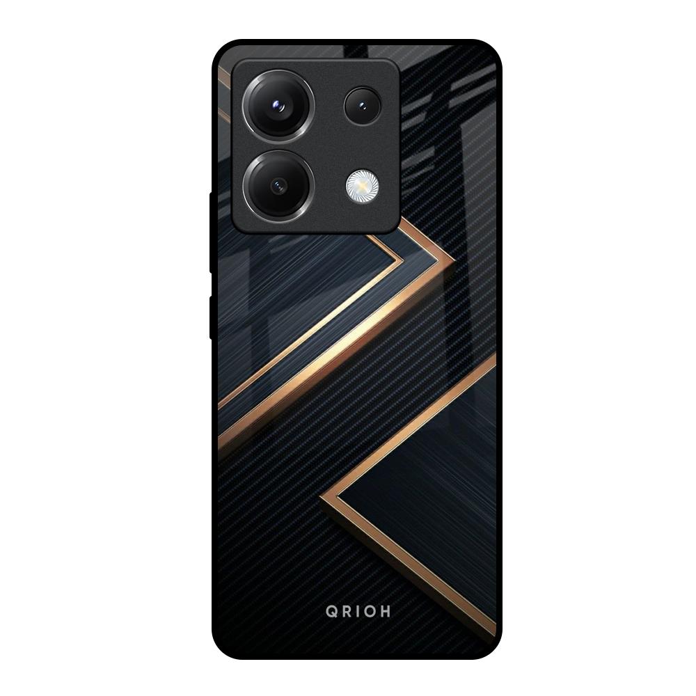 Sleek Golden & Navy Poco X6 5G Glass Back Cover Online