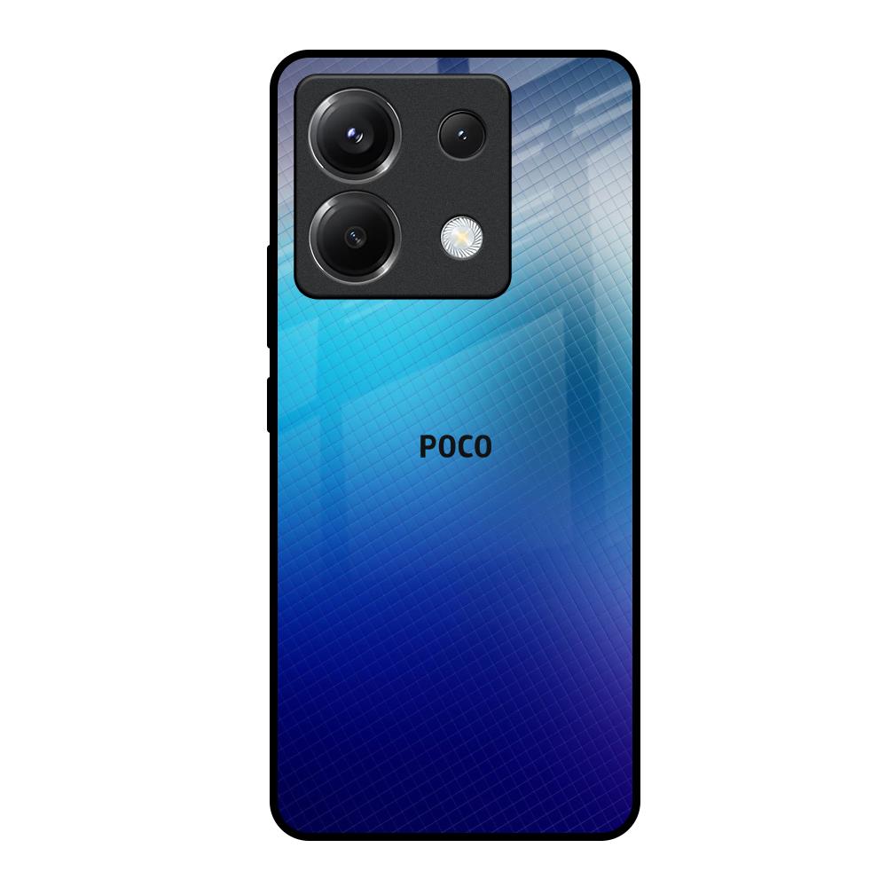 Blue Rhombus Pattern Poco X6 5G Glass Back Cover Online