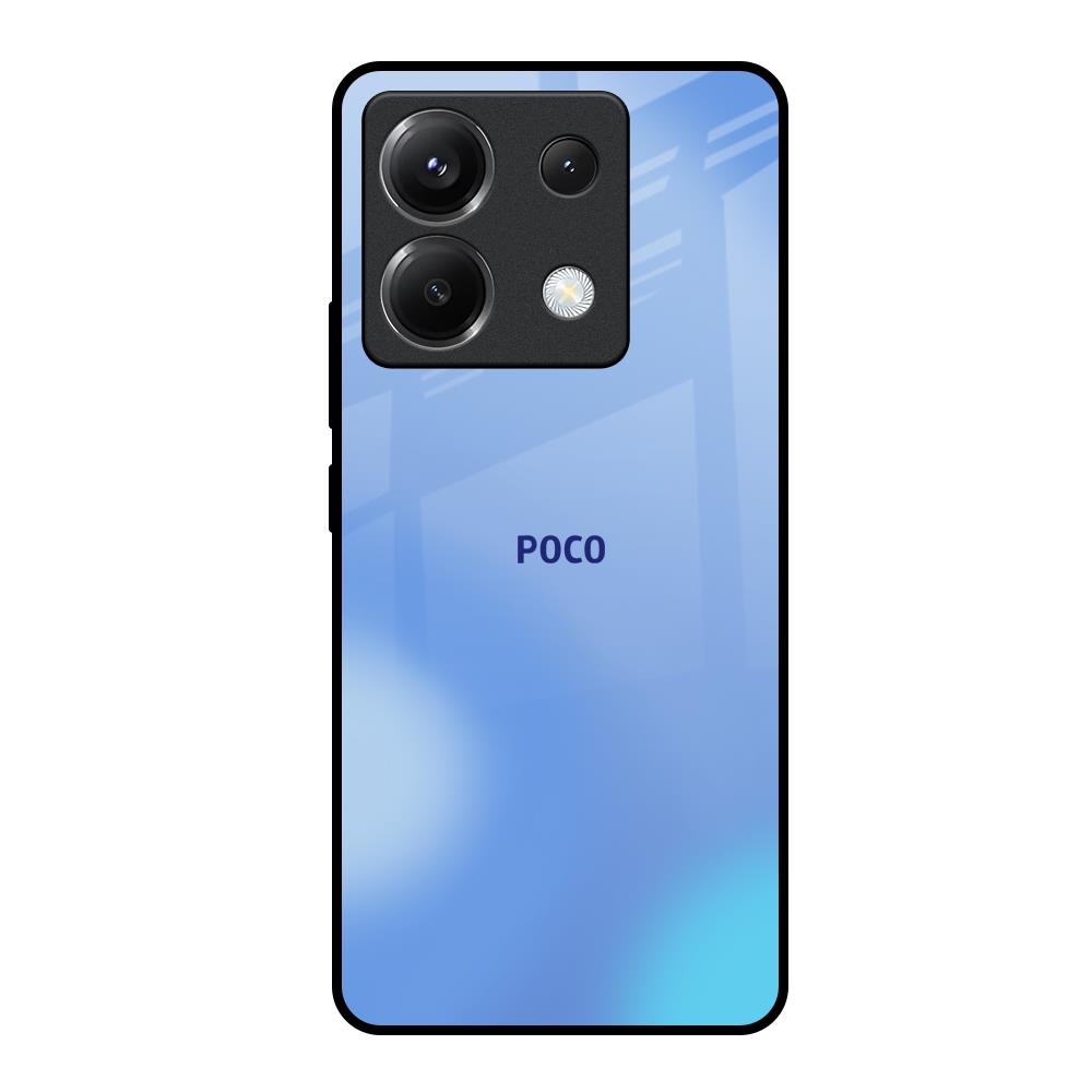 Vibrant Blue Texture Poco X6 5G Glass Back Cover Online