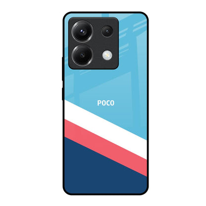 Pink & White Stripes Poco X6 5G Glass Back Cover Online