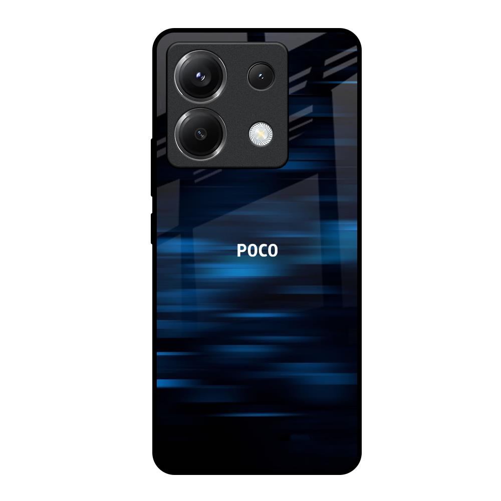 Blue Rough Abstract Poco X6 5G Glass Back Cover Online