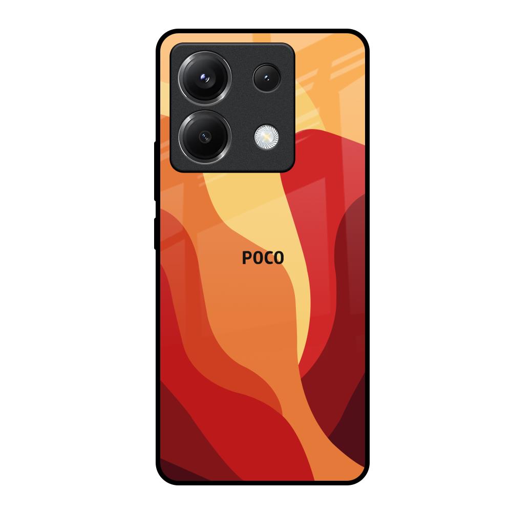 Magma Color Pattern Poco X6 5G Glass Back Cover Online
