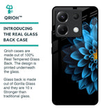 Half Blue Flower Glass Case for Poco X6 5G