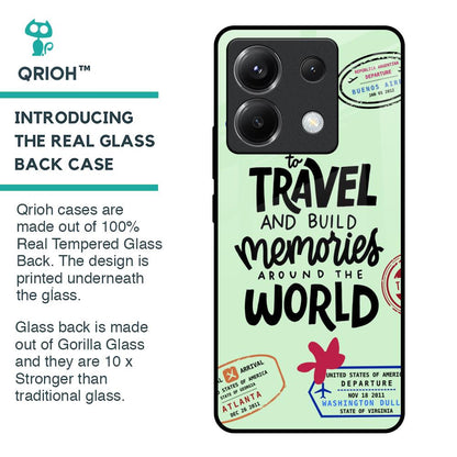 Travel Stamps Glass Case for Poco X6 5G