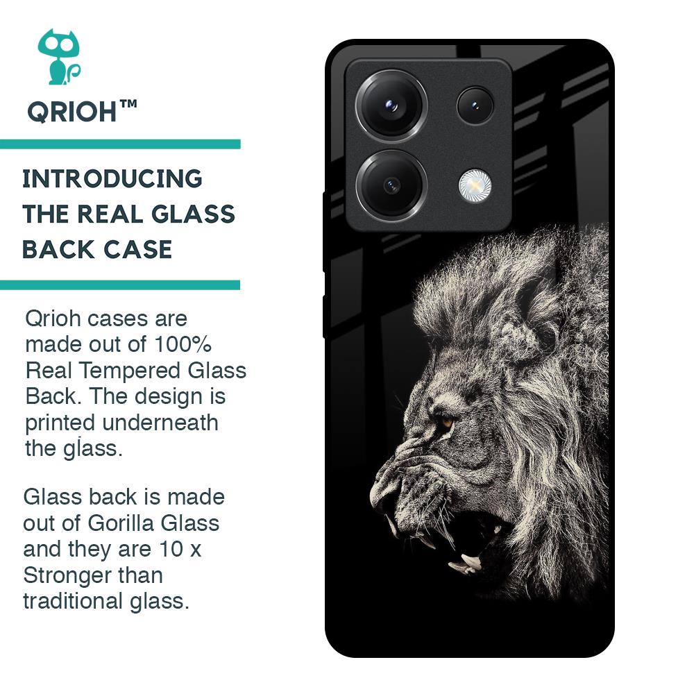 Brave Lion Glass Case for Poco X6 5G