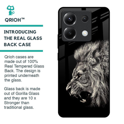 Brave Lion Glass Case for Poco X6 5G