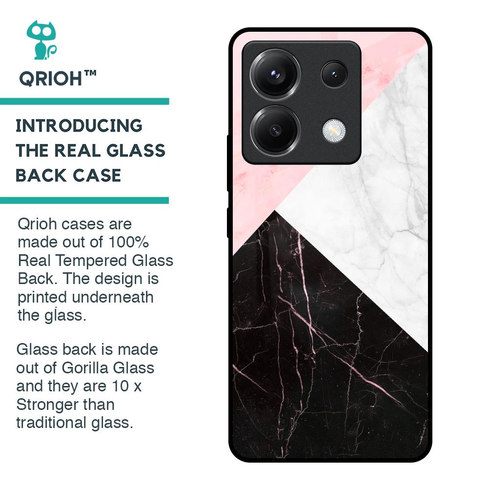 Marble Collage Art Glass Case For Poco X6 5G