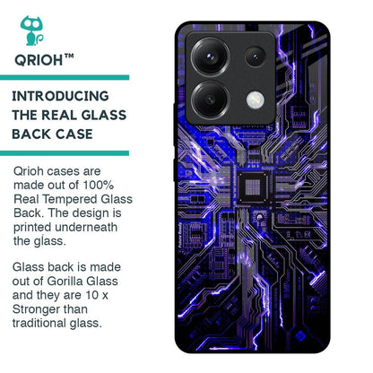 Techno Color Pattern Glass Case For Poco X6 5G