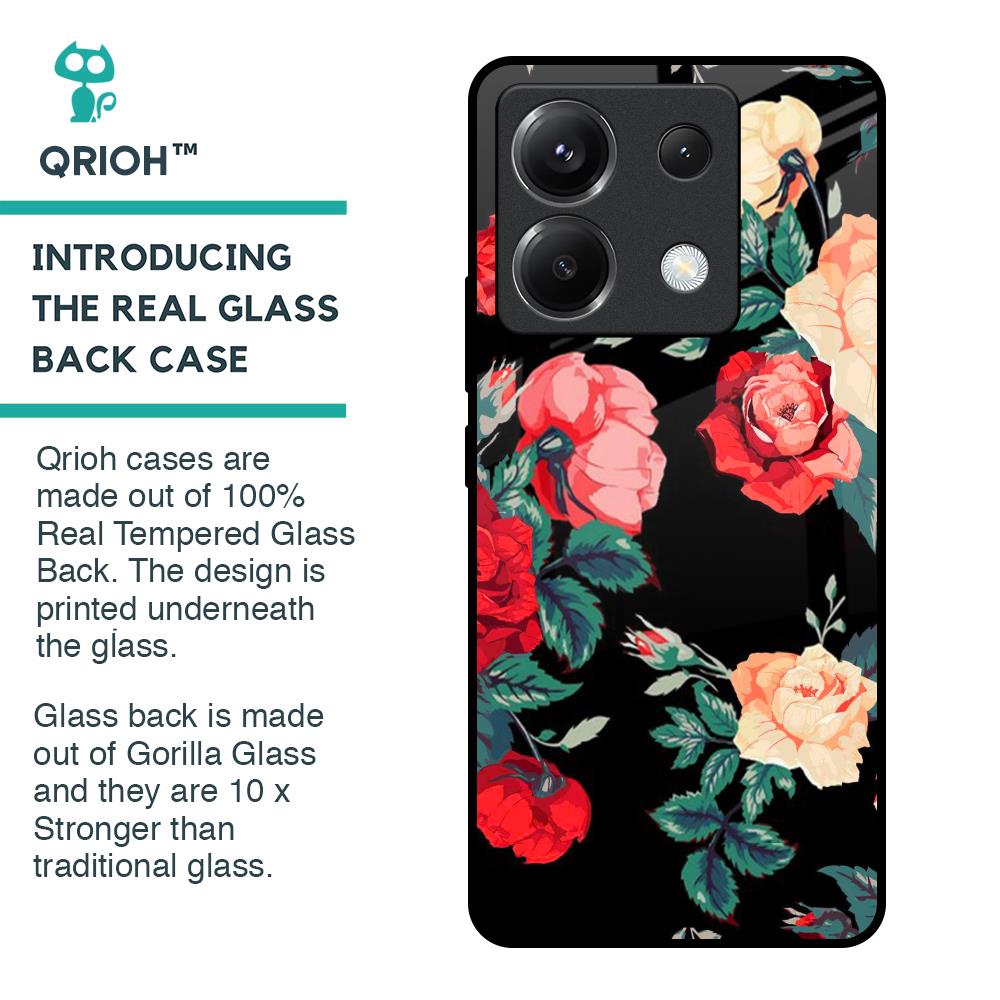 Floral Bunch Glass Case For Poco X6 5G