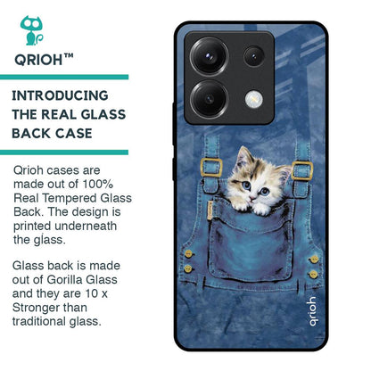 Kitty In Pocket Glass Case For Poco X6 5G