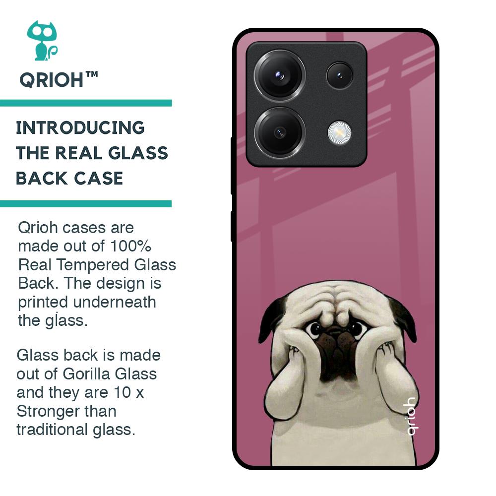 Funny Pug Face Glass Case For Poco X6 5G