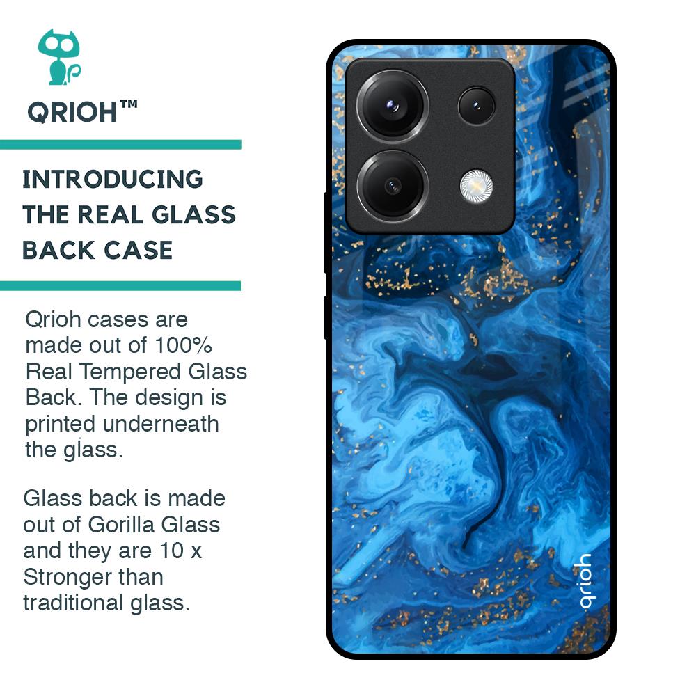 Gold Sprinkle Glass Case for Poco X6 5G