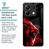 Red Angry Lion Glass Case for Poco X6 5G