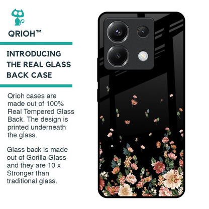 Floating Floral Print Glass Case for Poco X6 5G