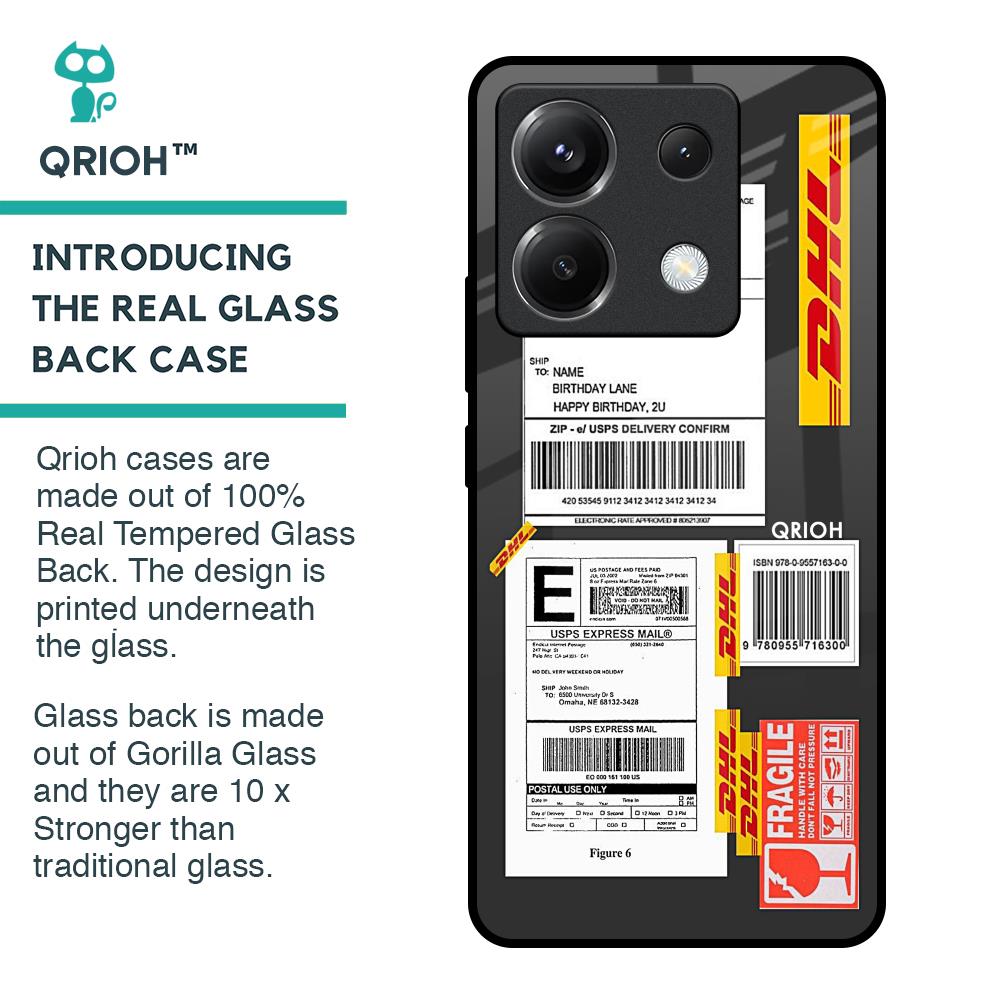 Cool Barcode Label Glass Case For Poco X6 5G