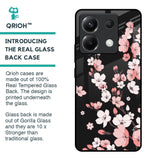 Black Cherry Blossom Glass Case for Poco X6 5G