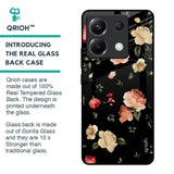 Black Spring Floral Glass Case for Poco X6 5G