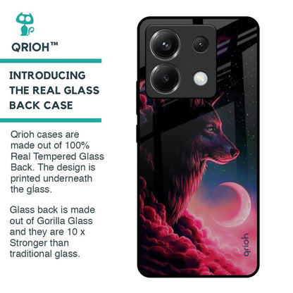 Moon Wolf Glass Case for Poco X6 5G