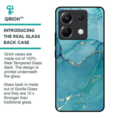 Blue Golden Glitter Glass Case for Poco X6 5G