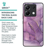 Purple Gold Marble Glass Case for Poco X6 5G