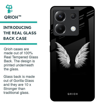White Angel Wings Glass Case for Poco X6 5G