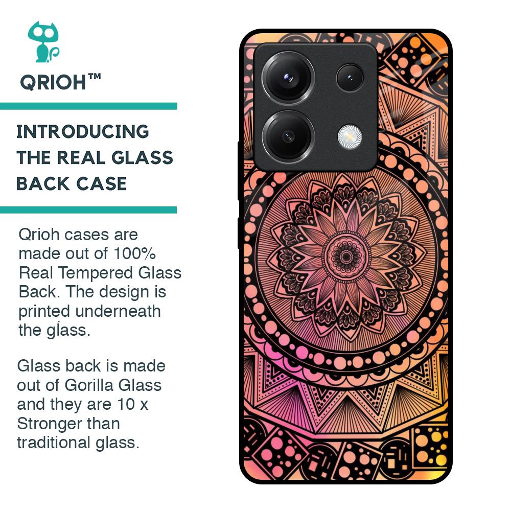 Floral Mandala Glass Case for Poco X6 5G