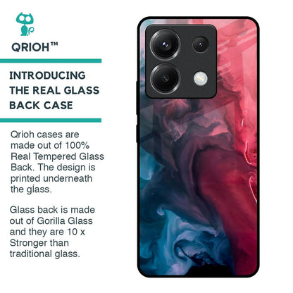 Blue & Red Smoke Glass Case for Poco X6 5G