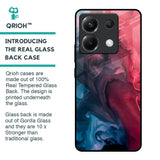 Blue & Red Smoke Glass Case for Poco X6 5G