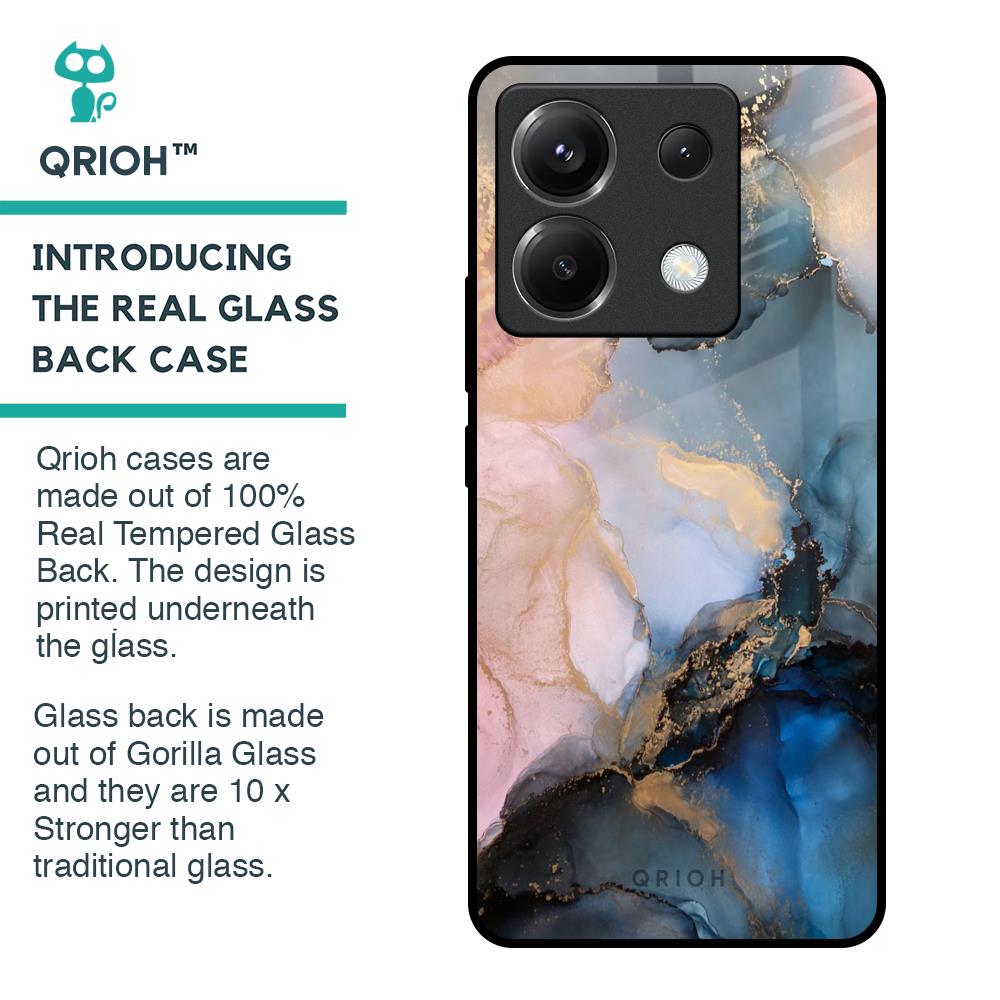 Marble Ink Abstract Glass Case for Poco X6 5G